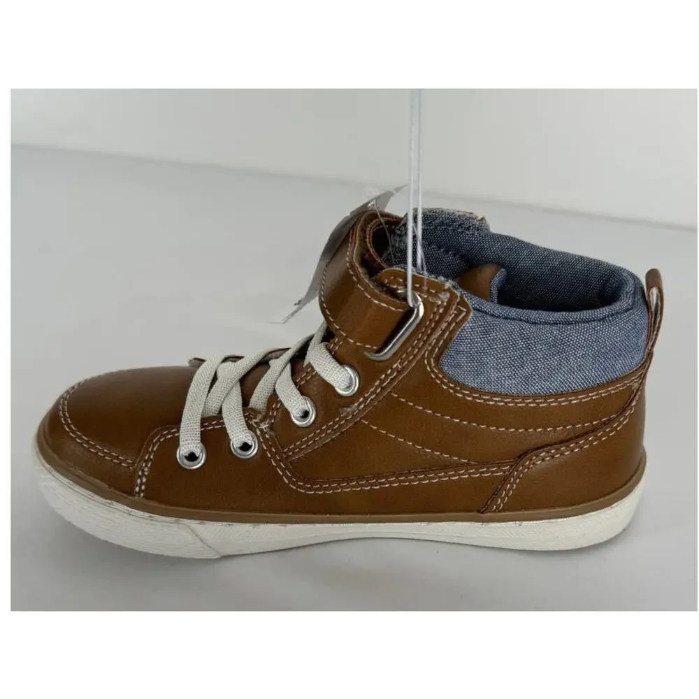 The Childrens Place Toddler Boys Lace Up Hi Top Boots Tan Size 11 New